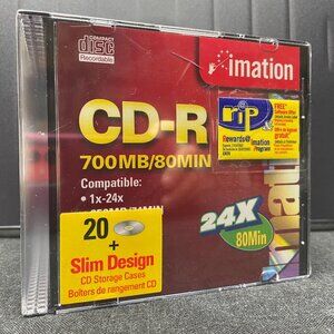 NWOT 20-Pack Imation CD-R 24x 80min/700MB 1x-24x Compatible, Recordable (3of3)